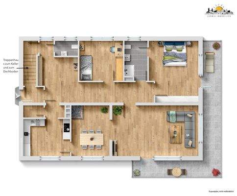 Grundrisskizze - Wohnbeispiel "Hauptwohnung"