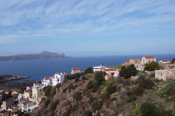 Kreta, Kokkino Chorio: Vier benachbarte Grundstücke mit herrlichem Meerblick zu verkaufen