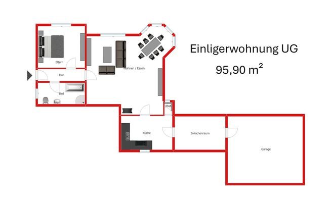 Grundriss Einliegerwohnung UG