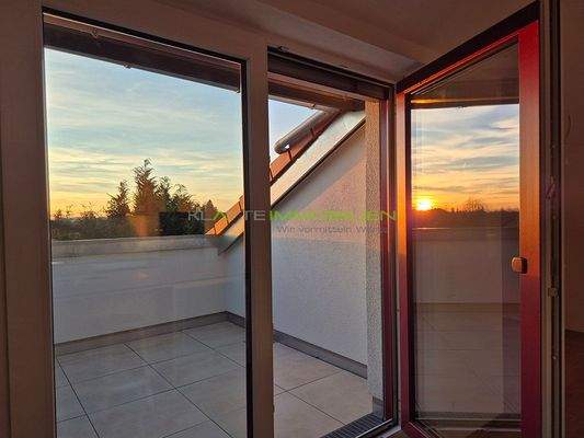 DG Loggia 13 mit Westausrichtung bei Sonnenuntergang