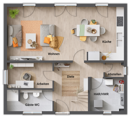 Grundriss-Einfamilienhaus-Flair-125-Erdgeschoss-Ga