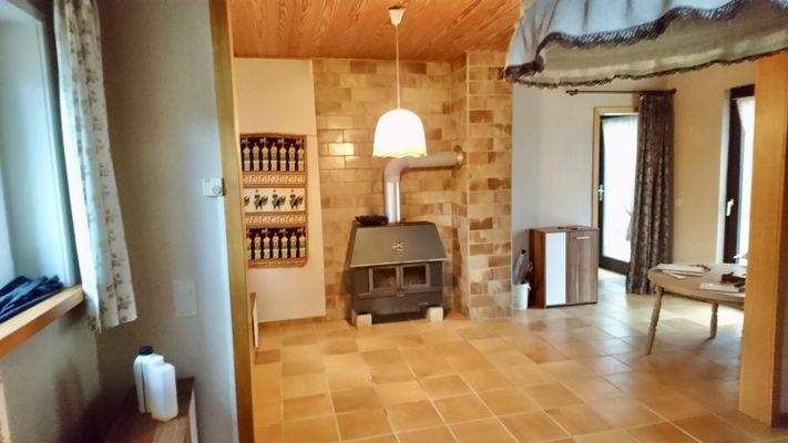 Nebengebäude Wohnbereich + Kamin