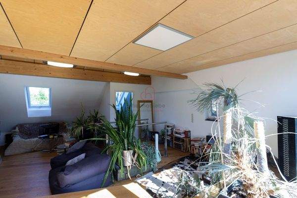 Blick ins Studio von Dachterrasse