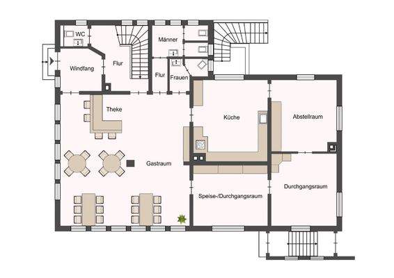 Grundriss, Gebäude 1, Erdgeschoss