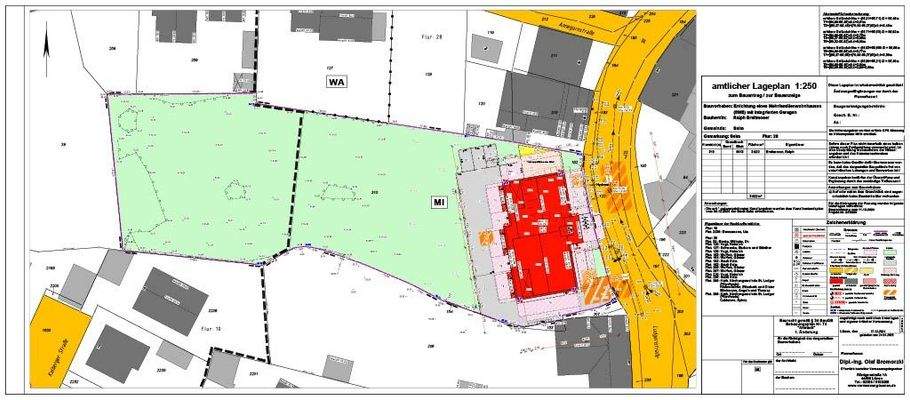 Lageplan mit dem Gebäude
