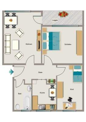 Wohnungsgrundriss (Muster)