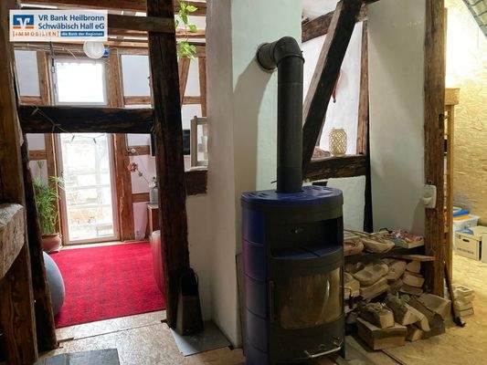 Kaminofen im Obergeschoss