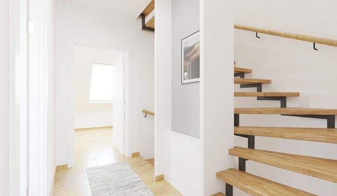 Visualisierung des Flurs im Obergeschoss