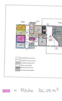 Grundriss Bürofläche EG Südflügel