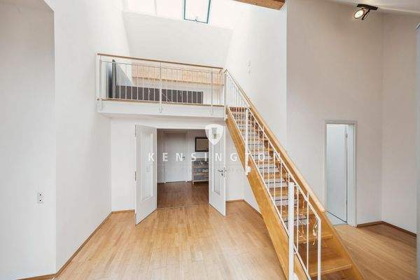 Wohnzimmer mit Blick zur Galerie