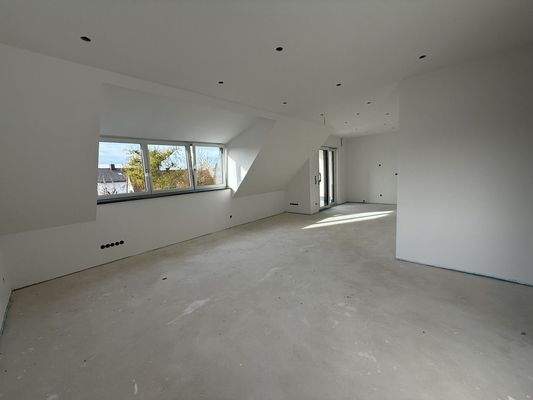 offenes Wohnzimmer mit Kühce