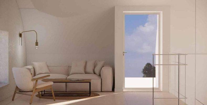 Kreta, Kalyves: 150 Meter zum Meer - Luxusvilla mit Meerblick und privatem Pool in kleinem Komplex zu verkaufen