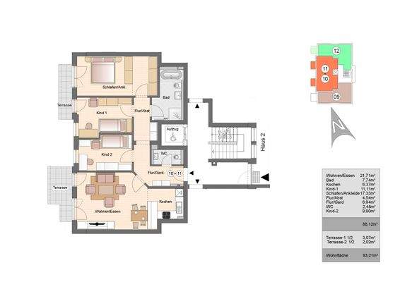 Grundriss - Wohnung 10+11