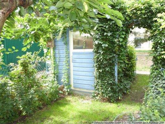 Gartenhaus - Zugang rückseitig