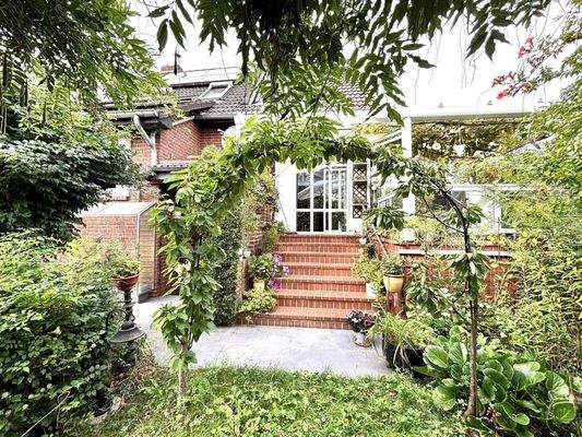 Eingang zur überdachten Terrasse