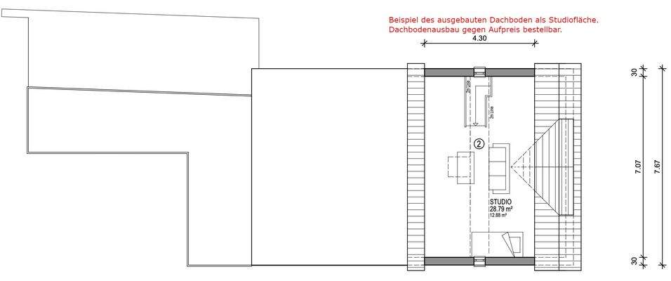 Dachboden, optional Studiofläche
