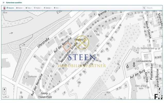 Geoportal Hessen mit Lageeinzeichnung