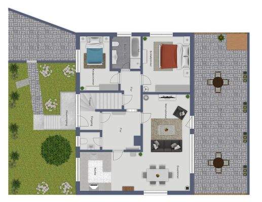 Grundriss EG mit Außenbereich