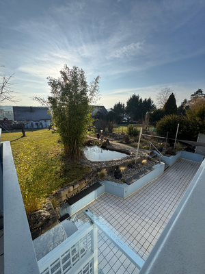 Garten Ausblick mit Teich