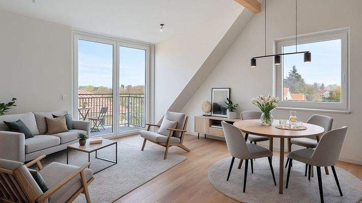 Visualisierung Wohn- und Essbereich