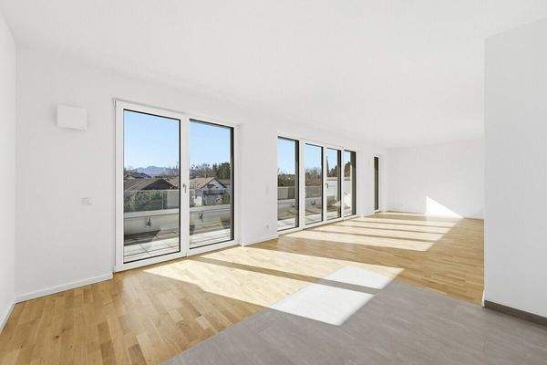 beispielhafter Wohn-,  Koch- und Essbereich