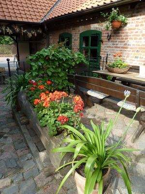 Innenhof im laufenden Betrieb