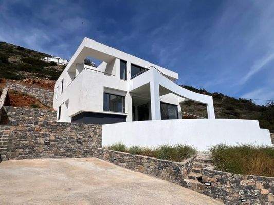 Kreta, Schisma Eloundas: Villa mit 3 Schlafzimmern und Pool bietet einen atemberaubenden Meerblick auf Elounda