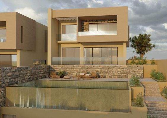 Kreta, Plaka: 3 Grundstücke mit Meerblick und Baugenehmigungen bei Elounda zu verkaufen