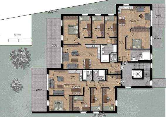 Grundriss EG-OG Netz