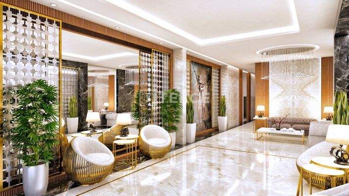 Castle View Apartments in a Four-Block Complex in Alanya Mahmutlar