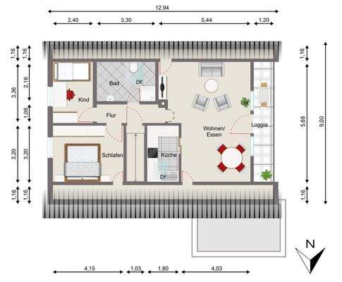 Skizee Grundriss Dachgeschoss