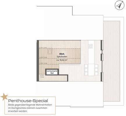 Grundriss Spitzboden Wohnung 7