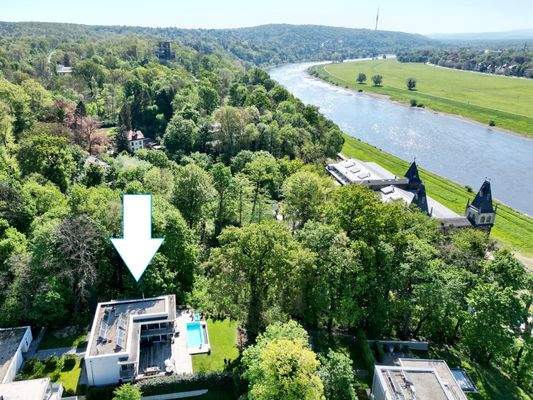 Lage des Hauses am Elbhang 