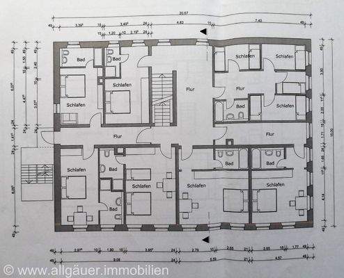 Grundriss Vorderhaus OG1