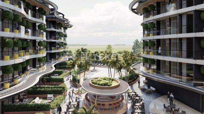 City View Apartments in a Complex with a Pool in Alanya