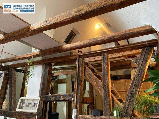 Sichtbalken im Obergeschoss