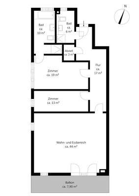 Optionaler Grundriss 1. Obergeschoss rechts