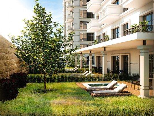 Castle View Apartments in a Four-Block Complex in Alanya Mahmutlar