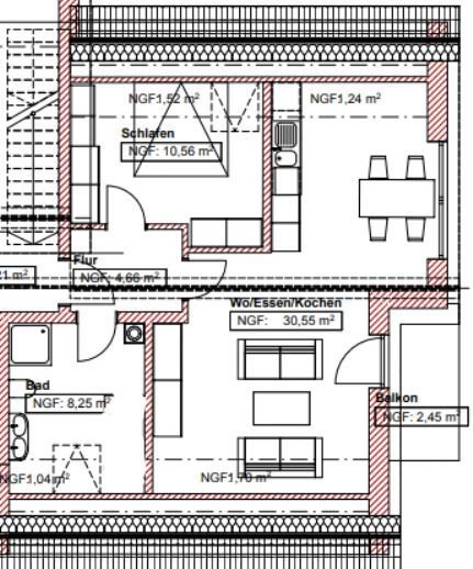 Neubau Wohnung mit Charme! 2-Zimmer-Wohnung mit Balkon im  Dachgeschoss