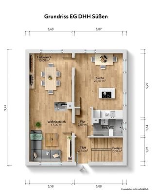 Grundriss EG DHH Süßen