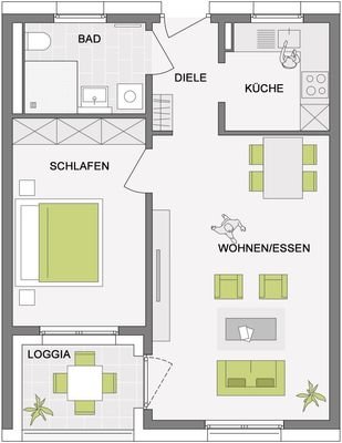 Grundriss Wohnung 5, 12