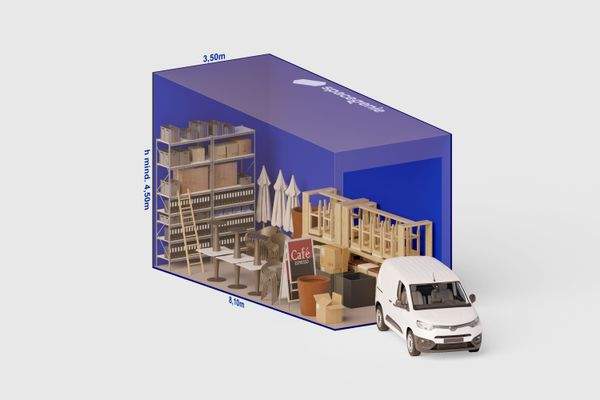 Lagereinheit 28 m² bemaßt