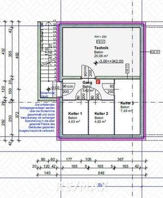 Grundriss Kellerabteile