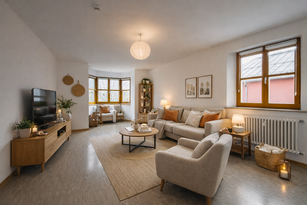 Wohnzimmer - KI generierter Einrichtungsvorschlag