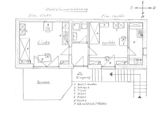 Grundriss der 2-Zimmerwohnung