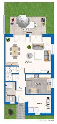 Erdgeschoss mit Musermöblierung