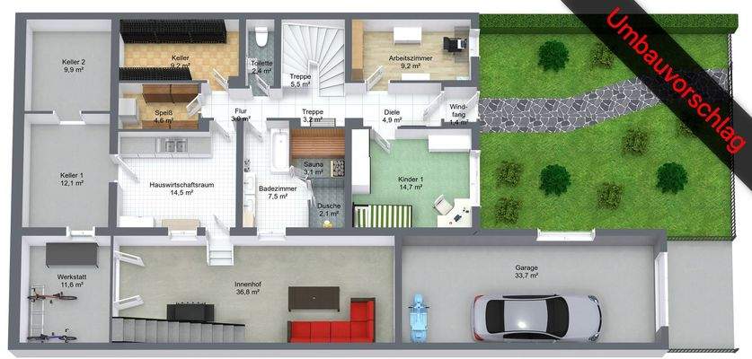 Umbauvorschlag - Erdgeschoss