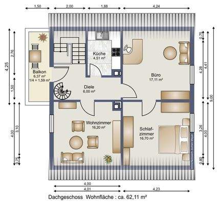 Brei-155-Grundriss Dachgeschoss