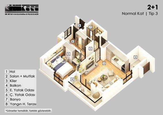 Newly-Built Flats in a Complex in Muratpasa Antalya