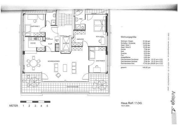 Wohnflächenberechnung + Grundriss